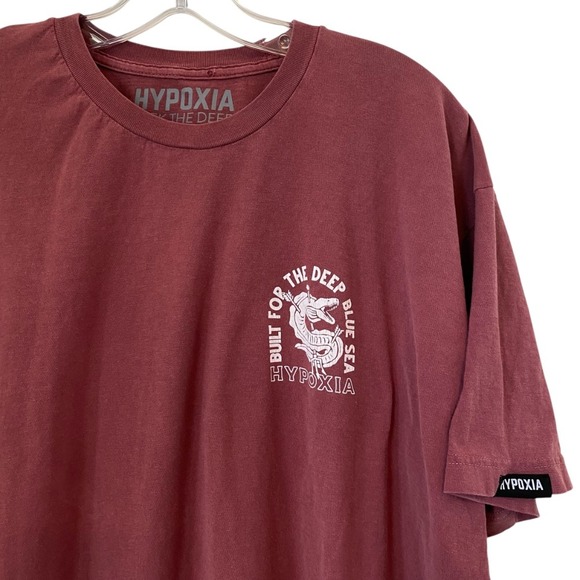 Hypoxia Anguila Pigment T-Shirt Men's Maroon Red XL Spearfishing Cotton Tee - Picture 6 of 13